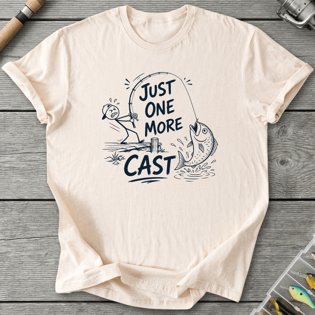 Just One More Cast Figure T-Shirt in Natural | River Giants Club