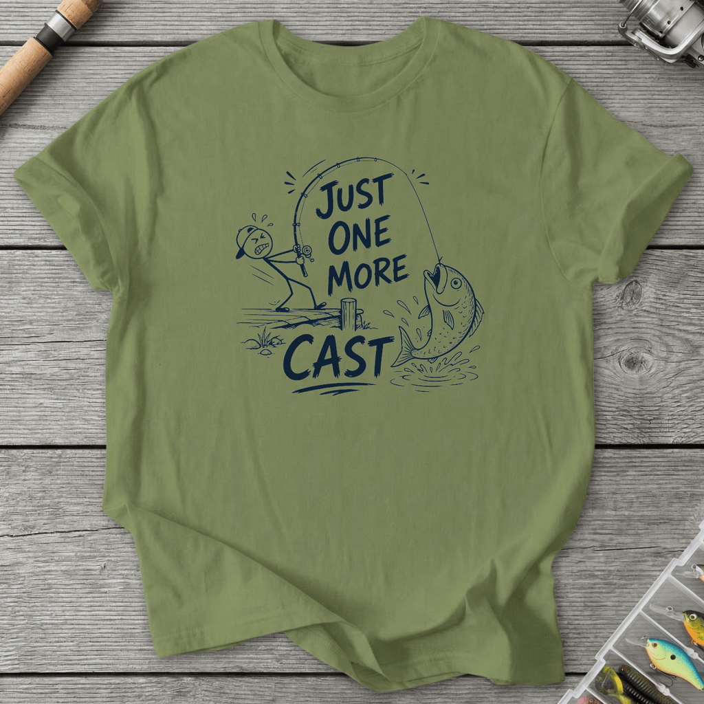 Just One More Cast Figure T-Shirt in Pistachio | River Giants Club