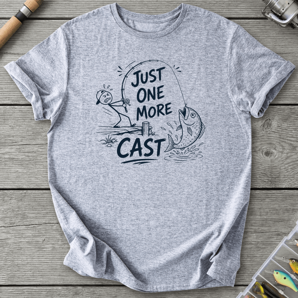 Just One More Cast Figure T-Shirt in Sport Grey | River Giants Club