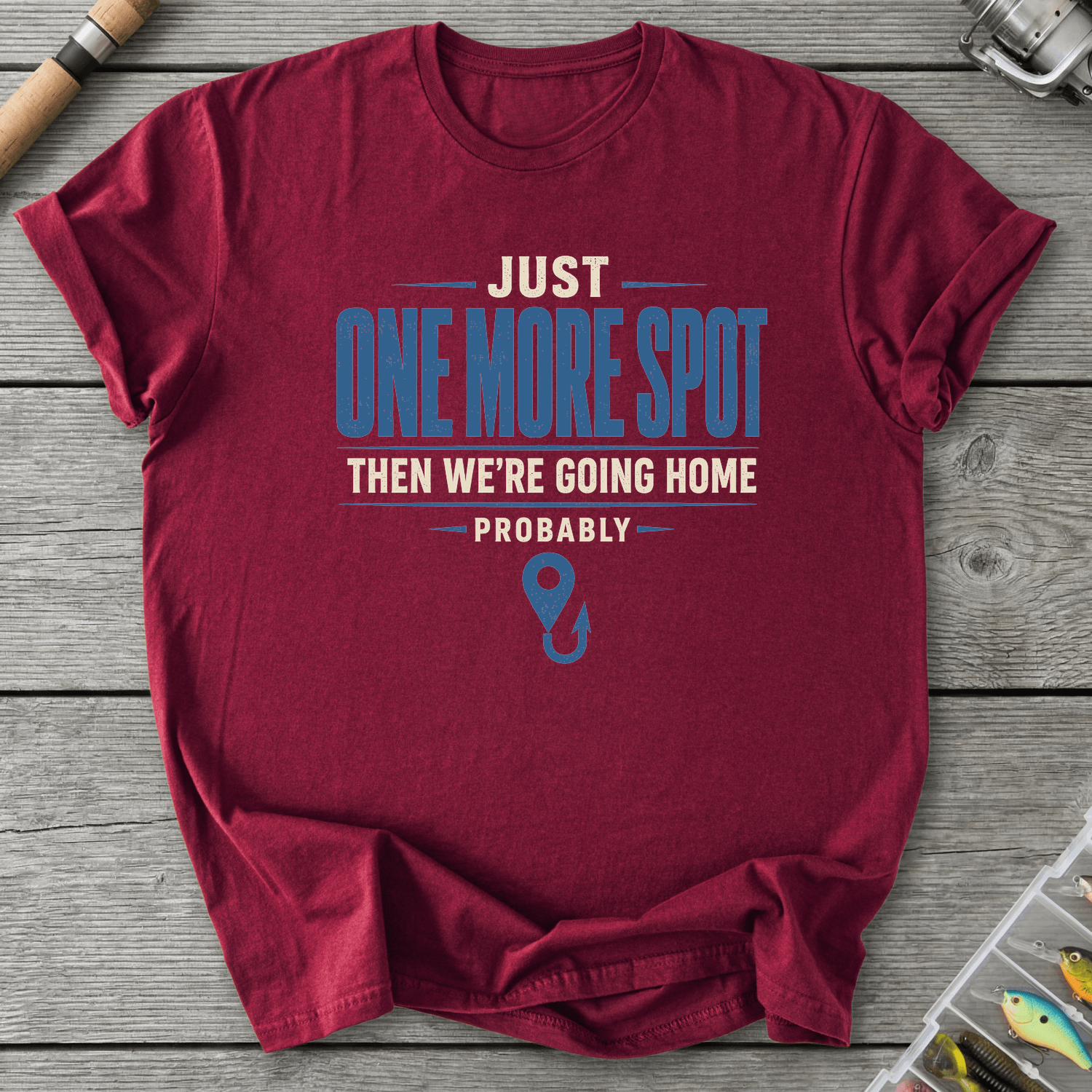 Just One More Spot T-Shirt in Maroon | River Giants Club