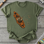 Kayak Angler Off Duty T-Shirt in Military Green | River Giants Club