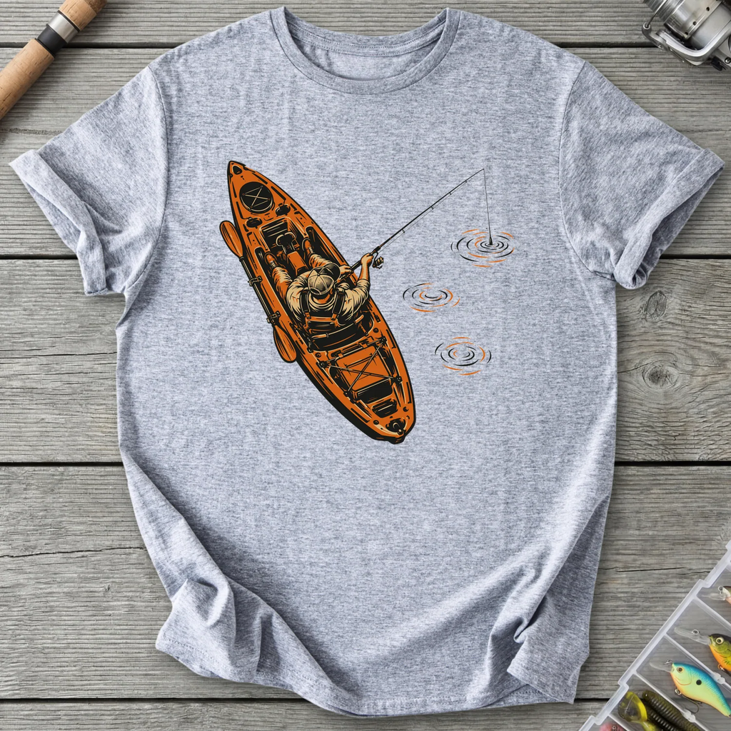 Kayak Angler Off Duty T-Shirt in Sport Grey | River Giants Club