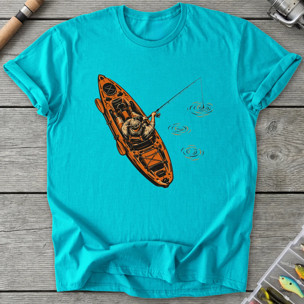 Kayak Angler Off Duty T-Shirt in Tropical Blue | River Giants Club