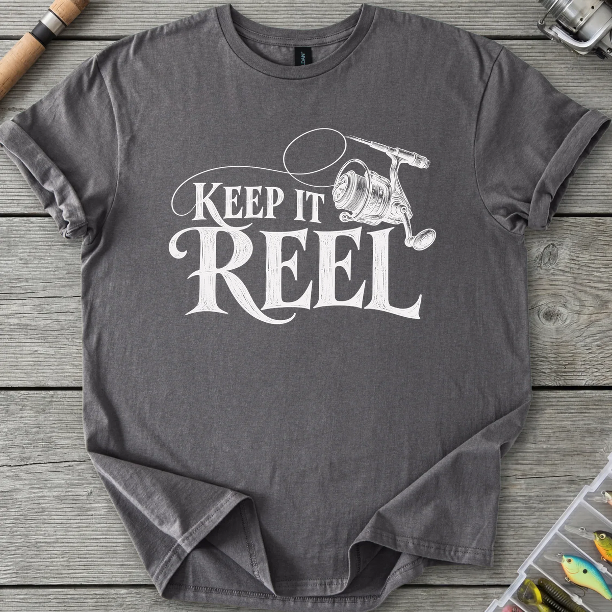 Keep It Reel T-Shirt in Charcoal | River Giants Club