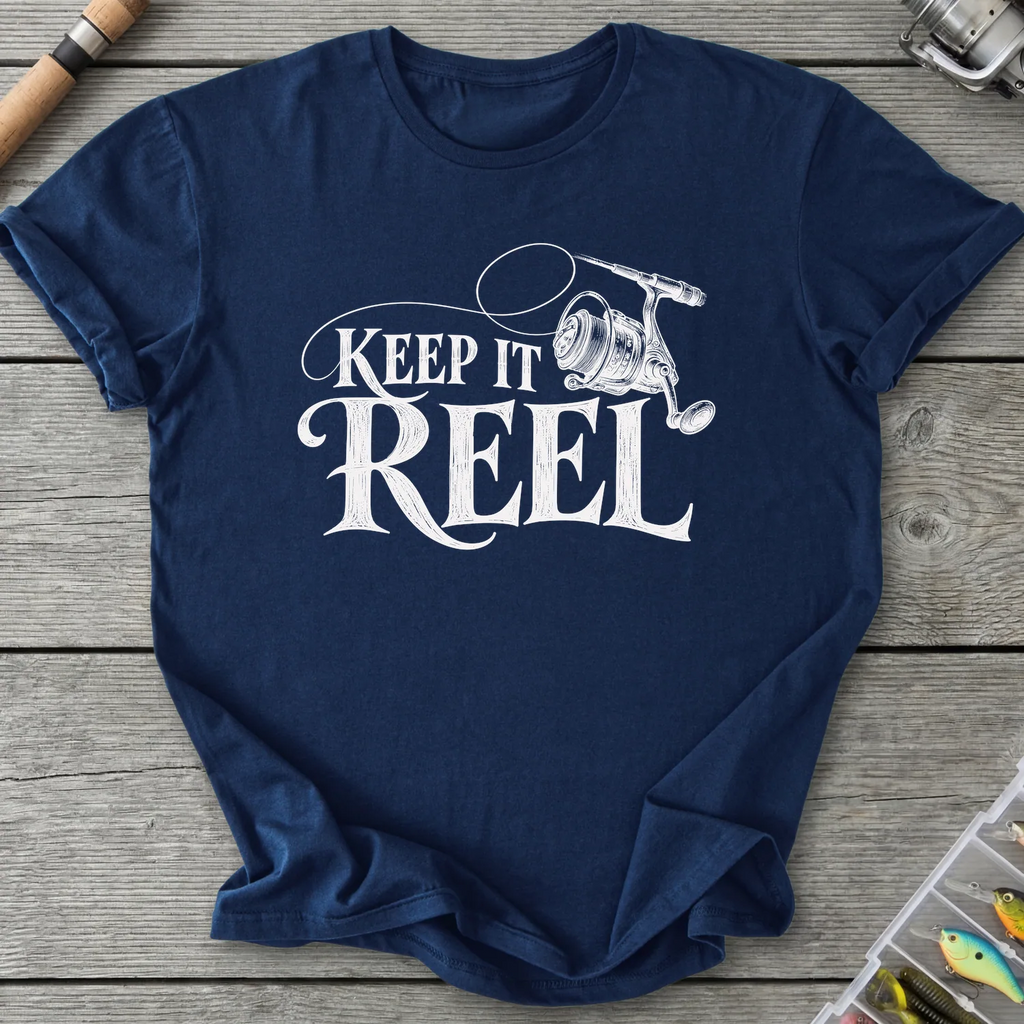 Keep It Reel T-Shirt in Navy | River Giants Club