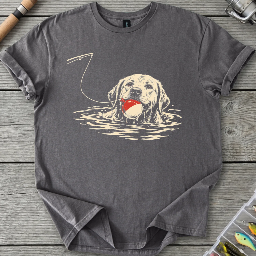 Labrador Bobber Fetch T-Shirt in Charcoal | River Giants Club