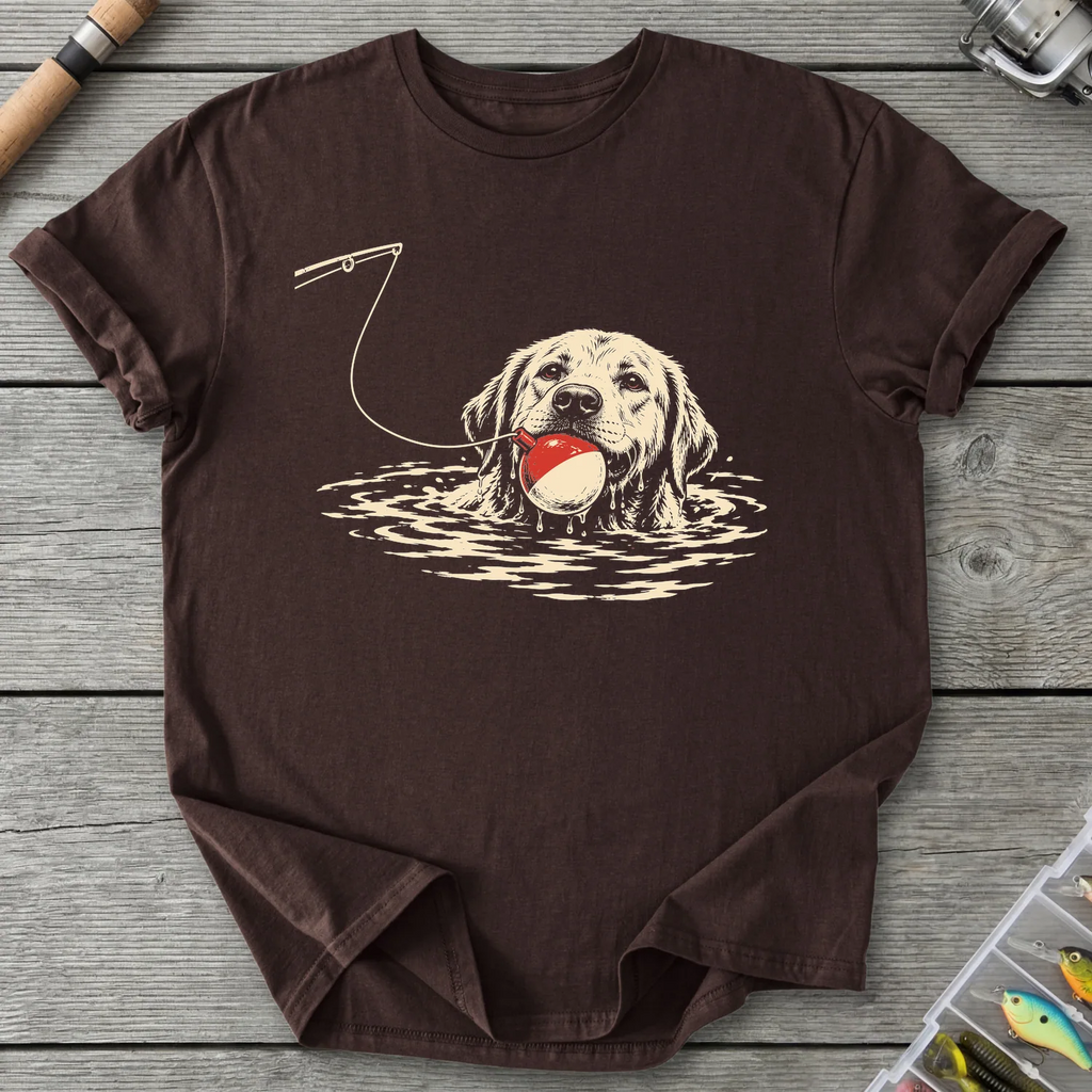 Labrador Bobber Fetch T-Shirt in Dark Chocolate | River Giants Club