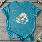 Labrador Bobber Fetch T-Shirt in Heather Galapagos Blue | River Giants Club