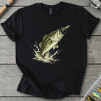 Largemouth Bass Strike T-Shirt in Black | River Giants Club