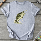 Largemouth Bass Strike T-Shirt in Sport Grey | River Giants Club