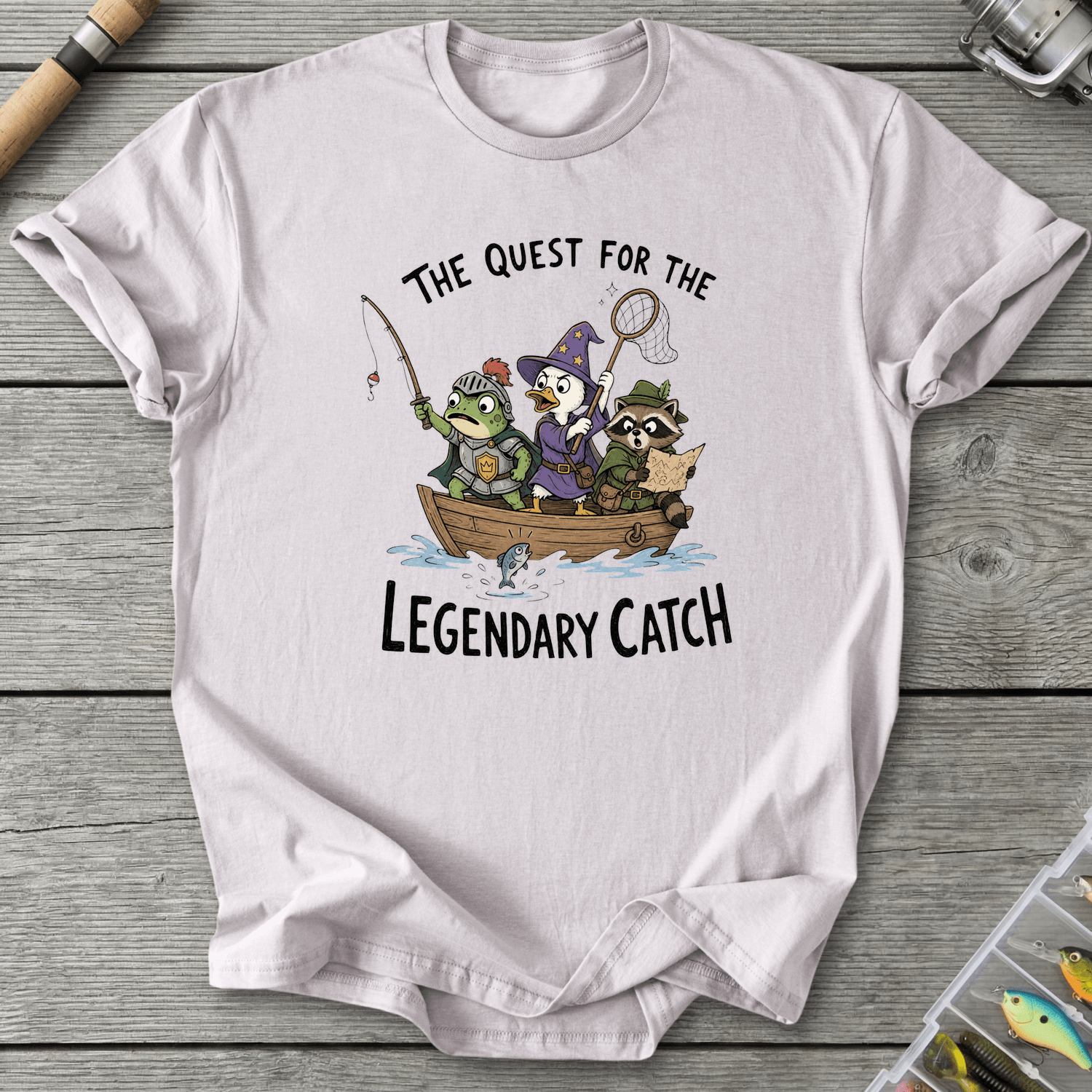Legendary Catch Fantasy Fishing T-Shirt in Ice Grey | River Giants Club