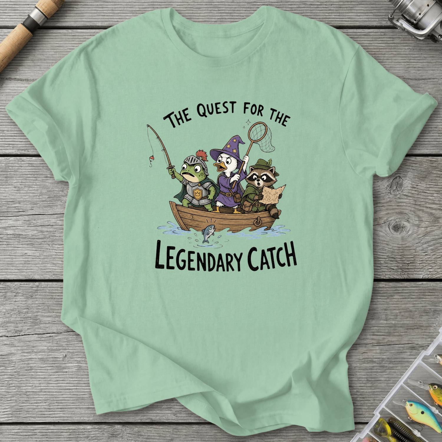 Legendary Catch Fantasy Fishing T-Shirt in Mint Green | River Giants Club
