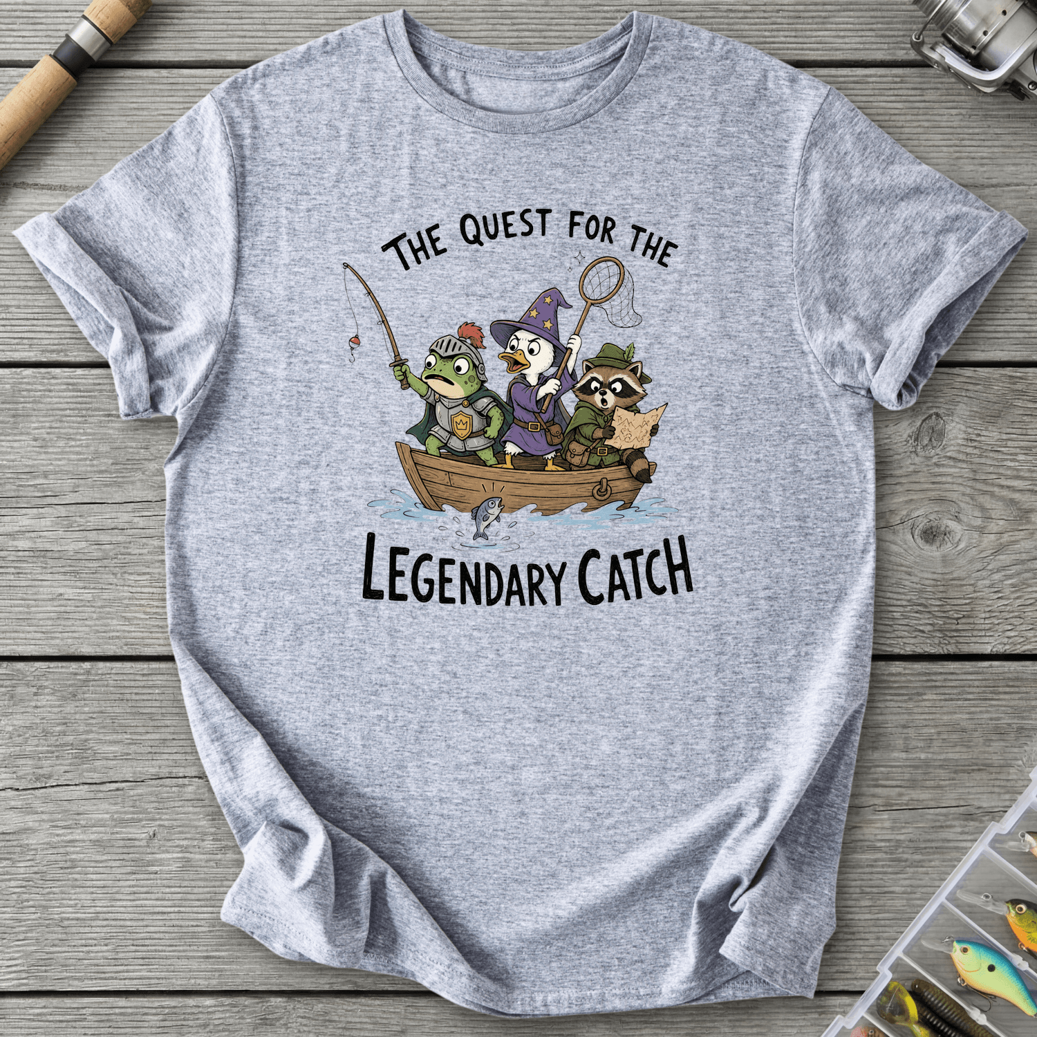 Legendary Catch Fantasy Fishing T-Shirt in Sport Grey | River Giants Club