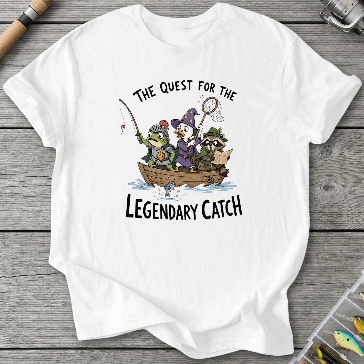 Legendary Catch Fantasy Fishing T-Shirt in White | River Giants Club