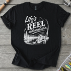 Life's a Reel Adventure T-Shirt in Black | River Giants Club