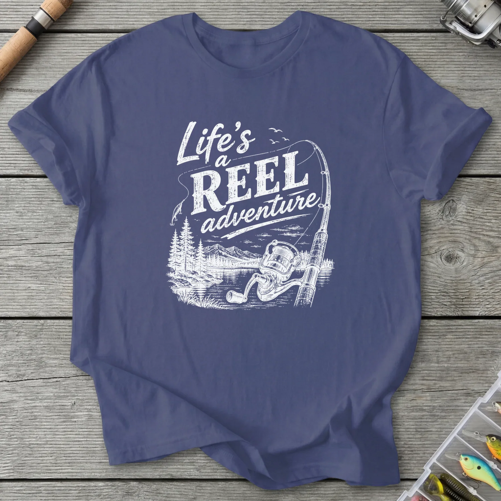 Life's a Reel Adventure T-Shirt in Metro Blue | River Giants Club