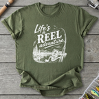 Life's a Reel Adventure T-Shirt in Military Green | River Giants Club