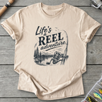 Life's a Reel Adventure T-Shirt in Sand | River Giants Club