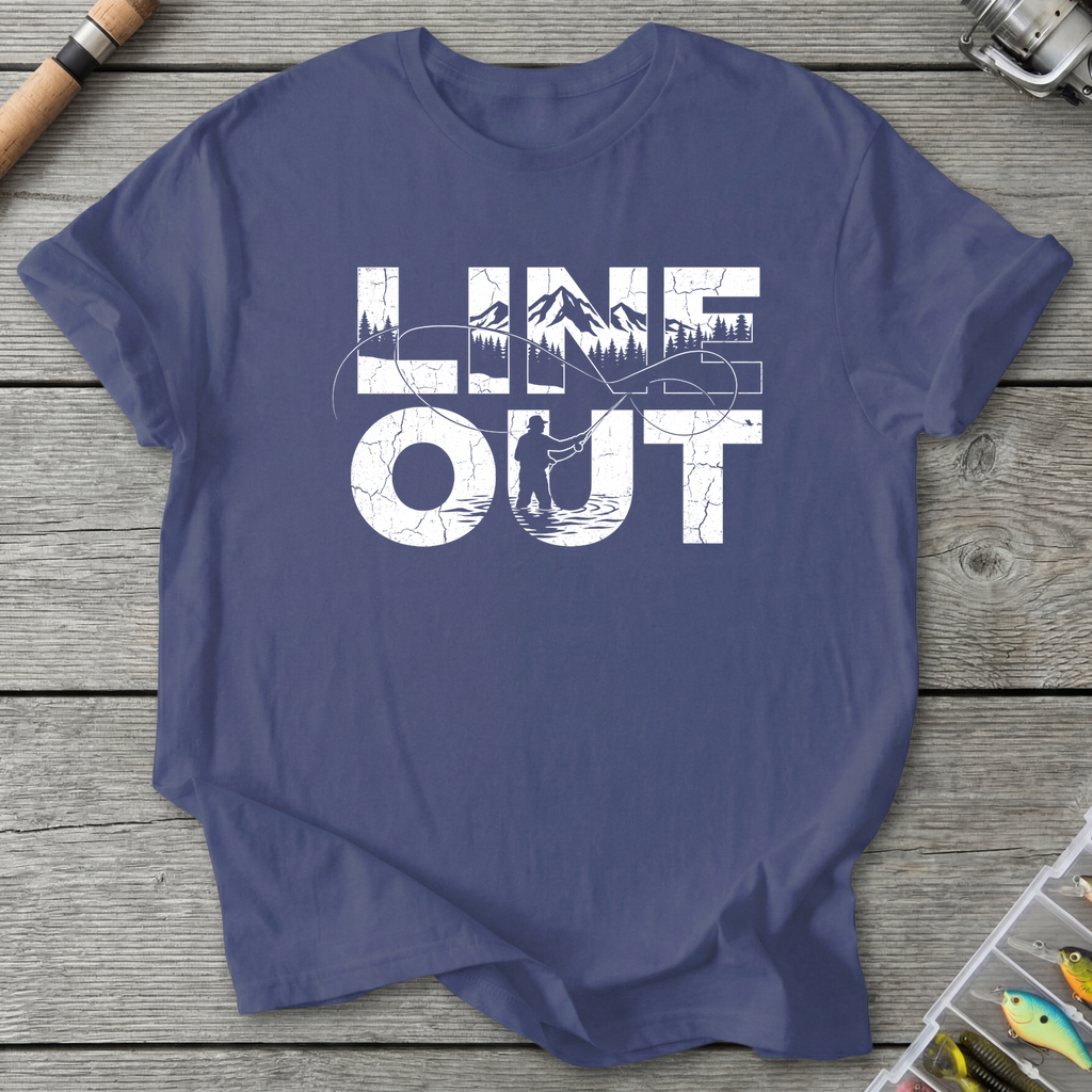 Line OutFishing T-Shirt in Metro Blue | River Giants Club