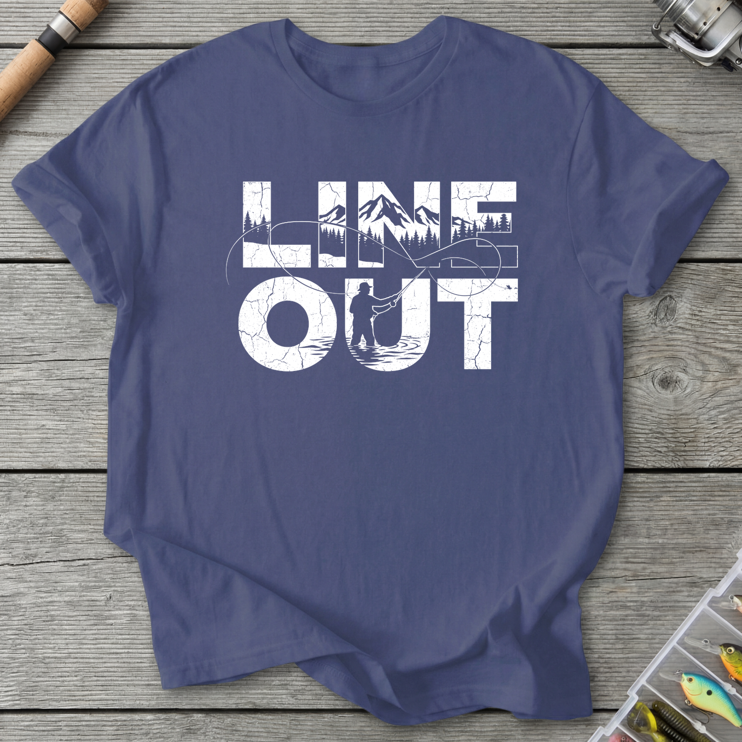 Line OutFishing T-Shirt in Metro Blue | River Giants Club