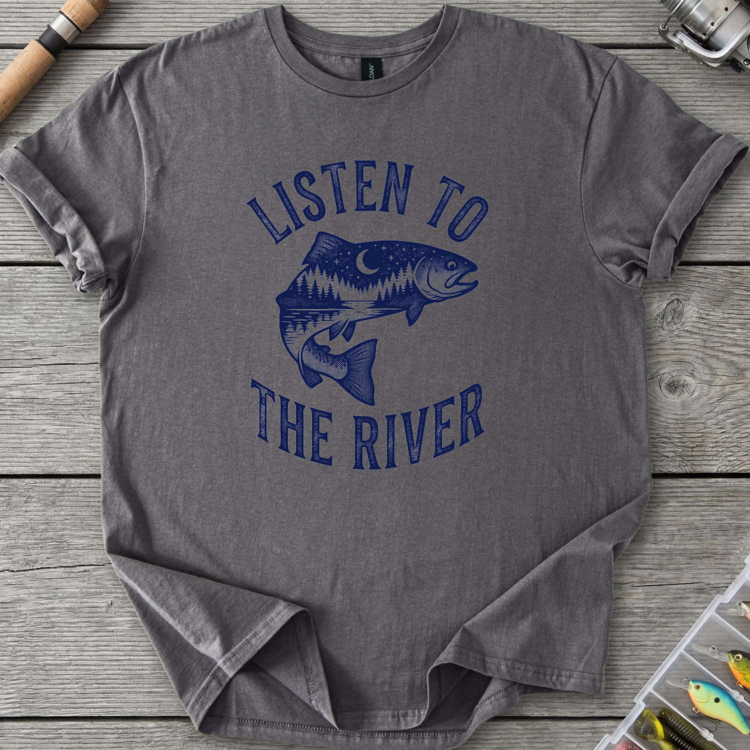 Listen to the River T-Shirt in Charcoal | River Giants Club