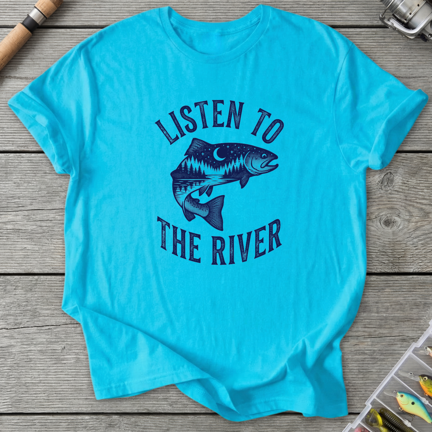 Listen to the River T-Shirt in Sky | River Giants Club