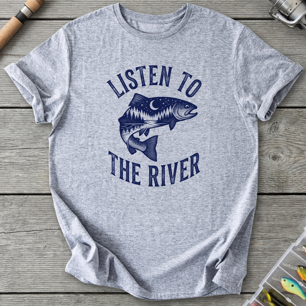 Listen to the River T-Shirt in Sport Grey | River Giants Club