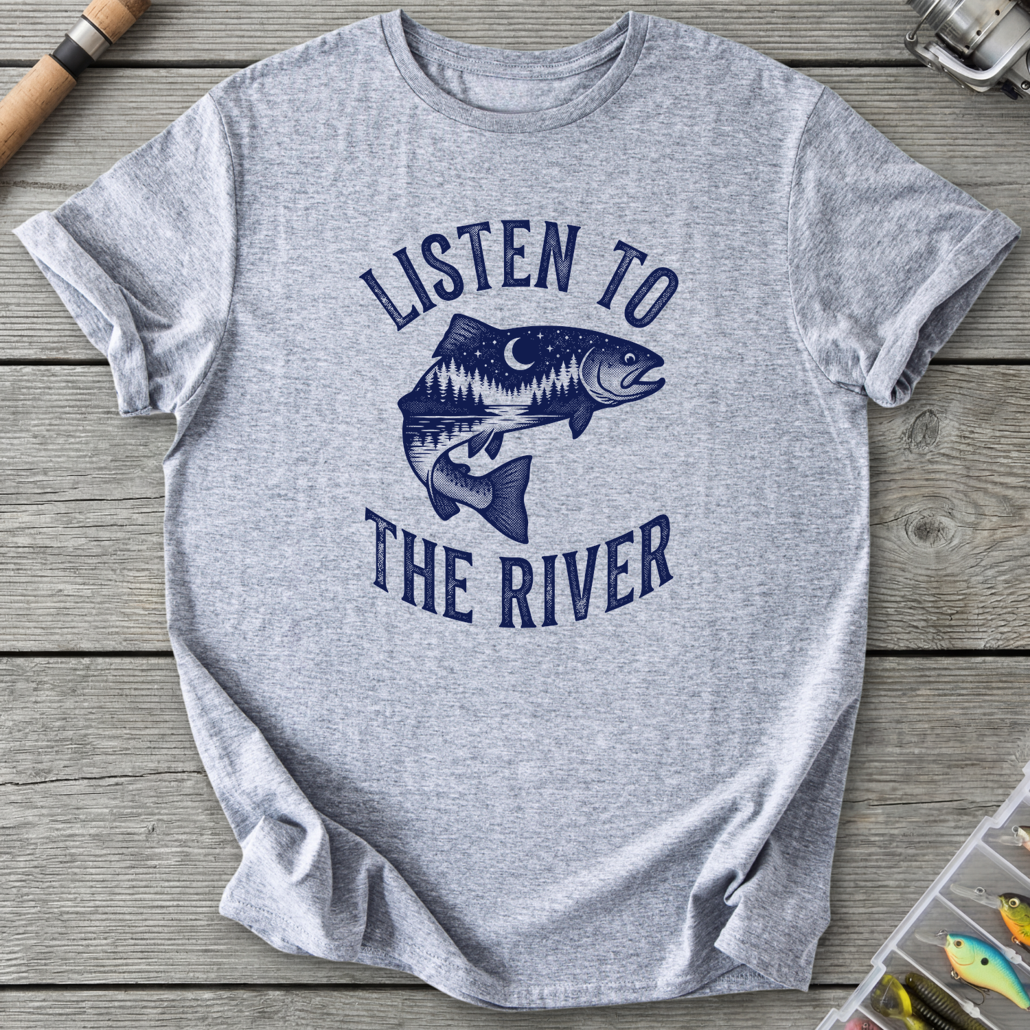 Listen to the River T-Shirt in Sport Grey | River Giants Club