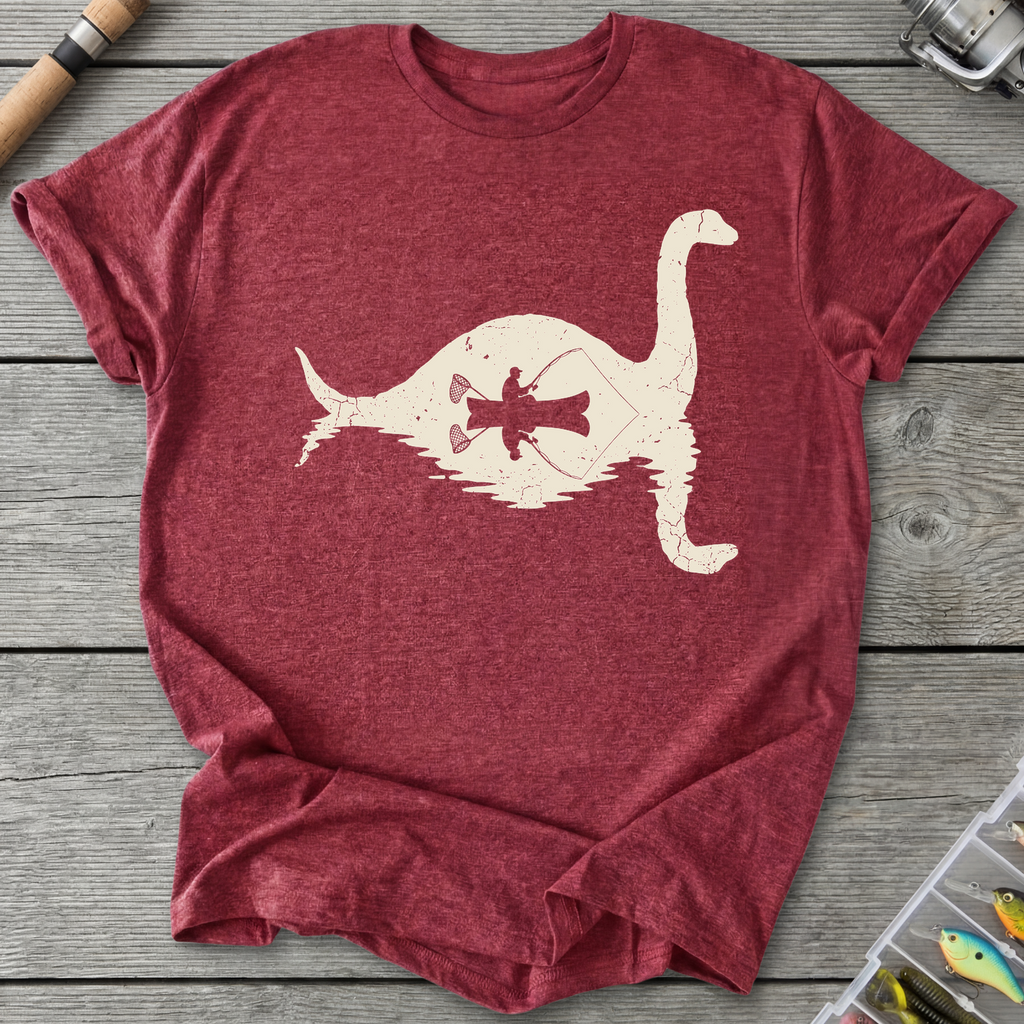 Loch Ness Fishing T-Shirt in Heather Cardinal | River Giants Club