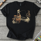 Longtail Skiff Fishing T-Shirt in Black | River Giants Club