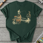 Longtail Skiff Fishing T-Shirt in Forest Green | River Giants Club
