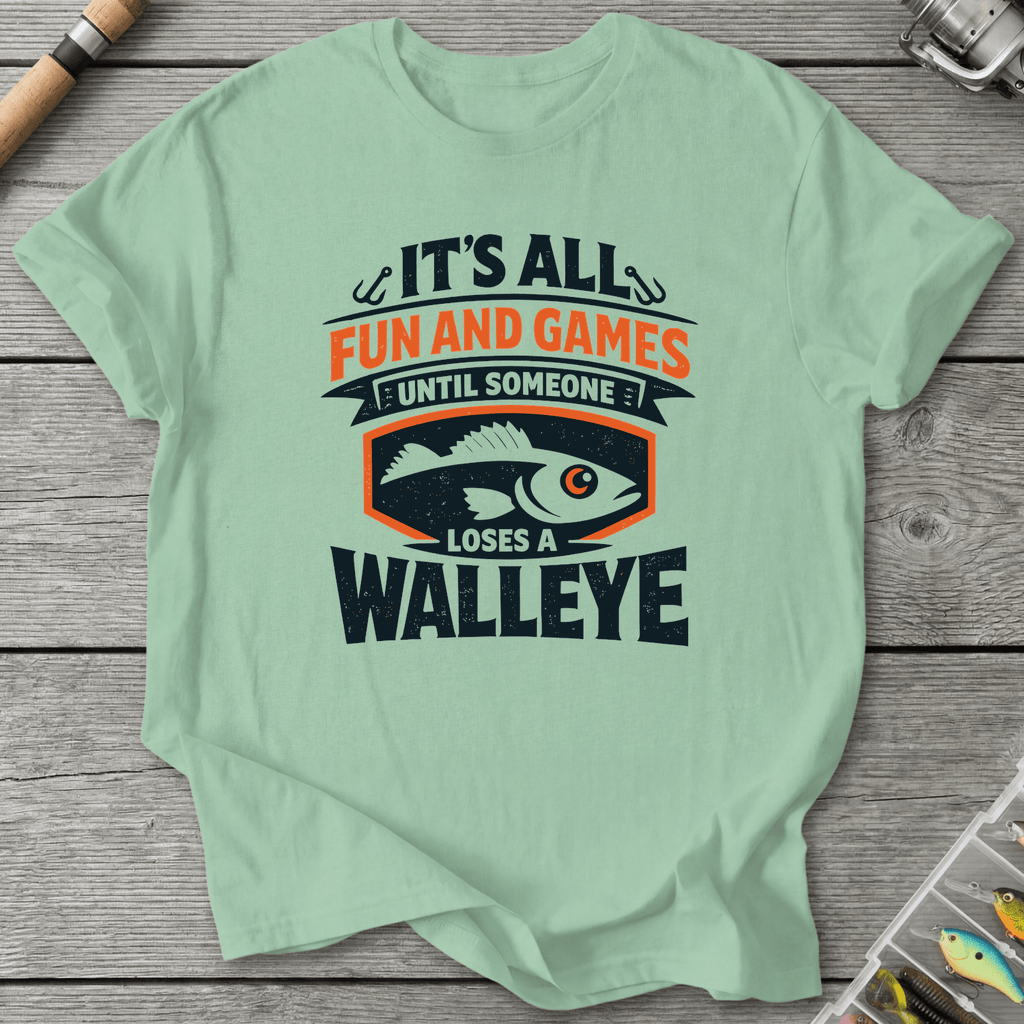 Loses A Walleye Fishing Pun T-Shirt in Mint Green | River Giants Club