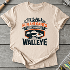 Loses A Walleye Fishing Pun T-Shirt in Sand | River Giants Club