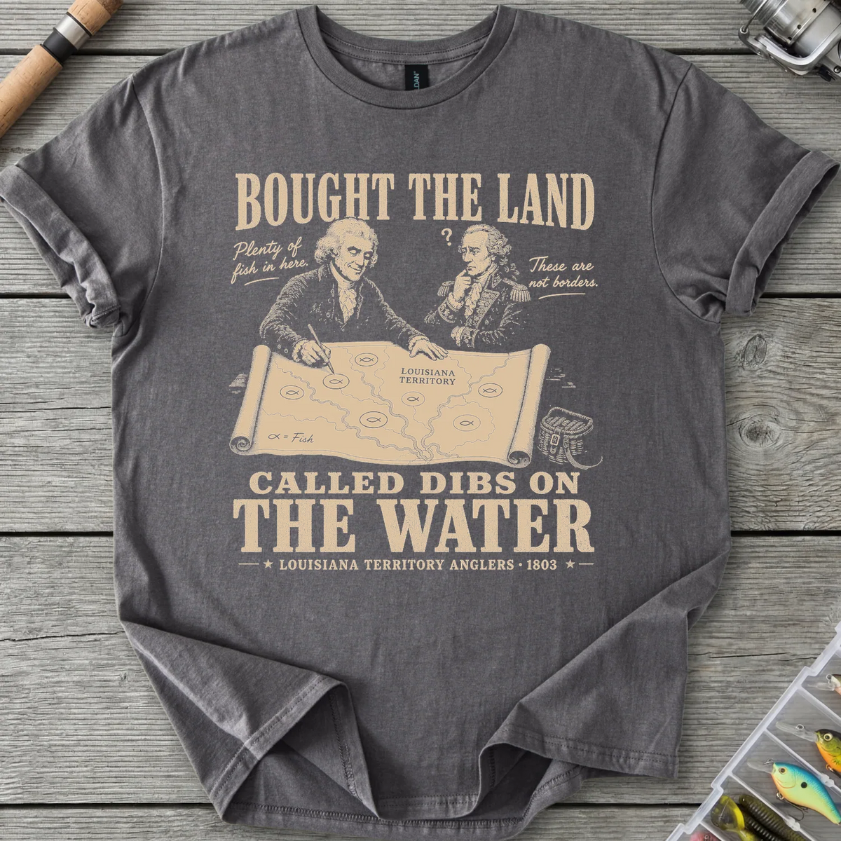 Louisiana Territory Anglers T-Shirt in Charcoal | River Giants Club
