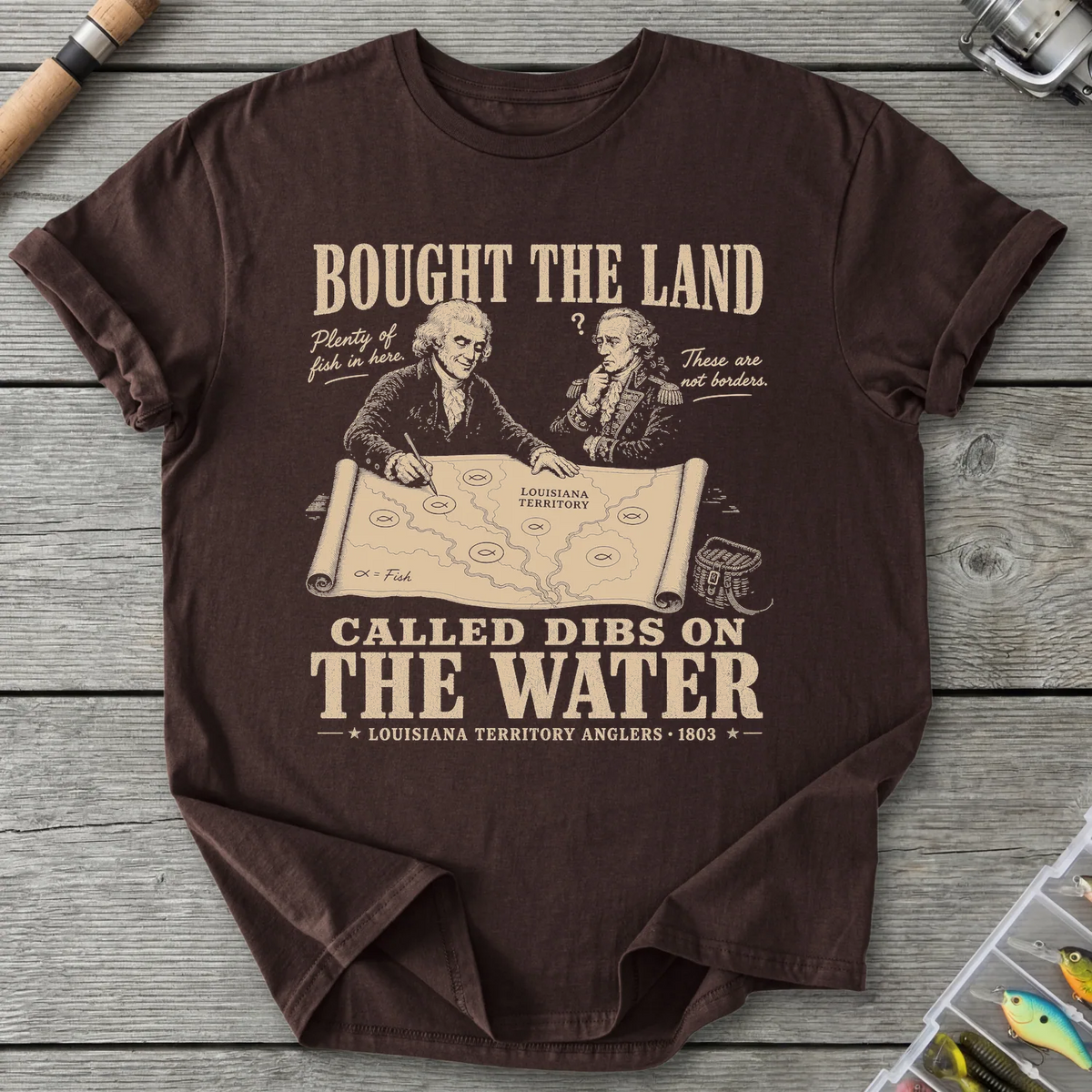 Louisiana Territory Anglers T-Shirt in Dark Chocolate | River Giants Club