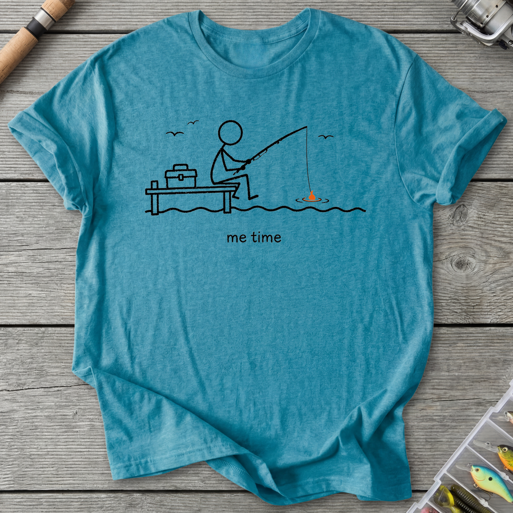Me Time Fishing T-Shirt in Heather Galapagos Blue | River Giants Club