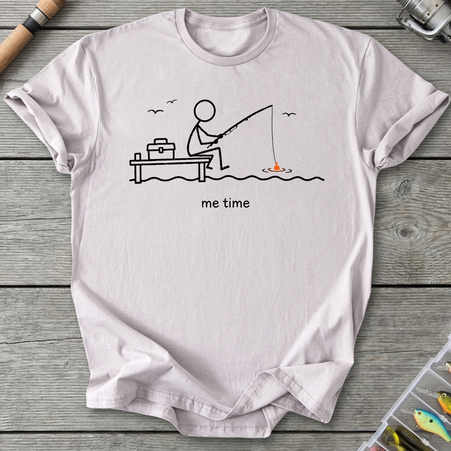 Me Time Fishing T-Shirt in Ice Grey | River Giants Club