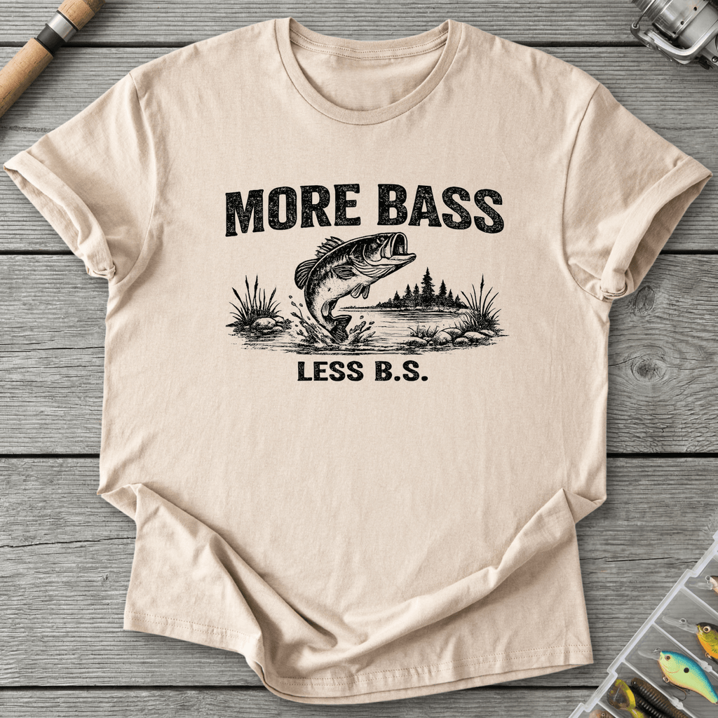 More Bass Less BS T-Shirt in Sand | River Giants Club