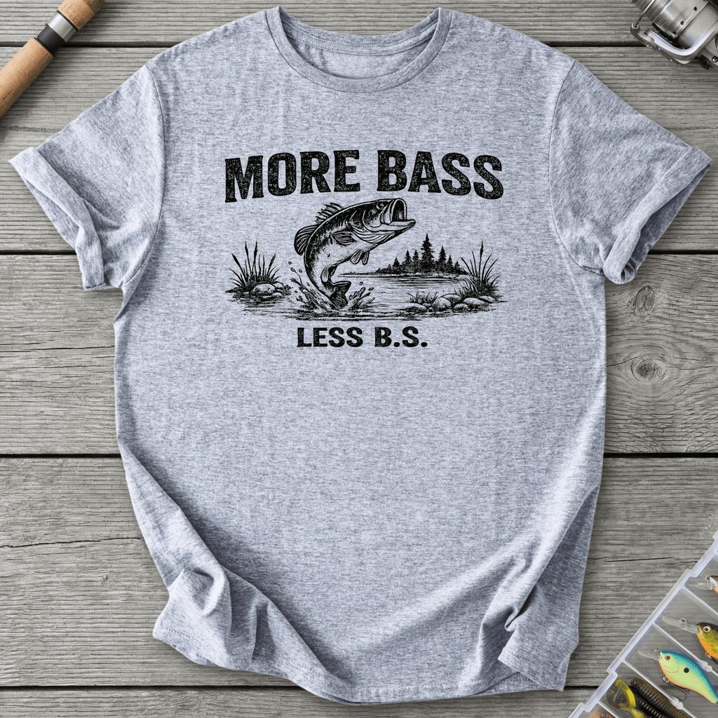 More Bass Less BS T-Shirt in Sport Grey | River Giants Club