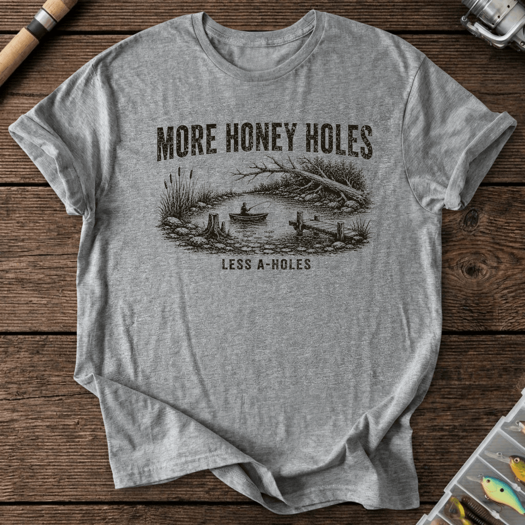 More Honey Holes T-Shirt in Graphite Heather | River Giants Club