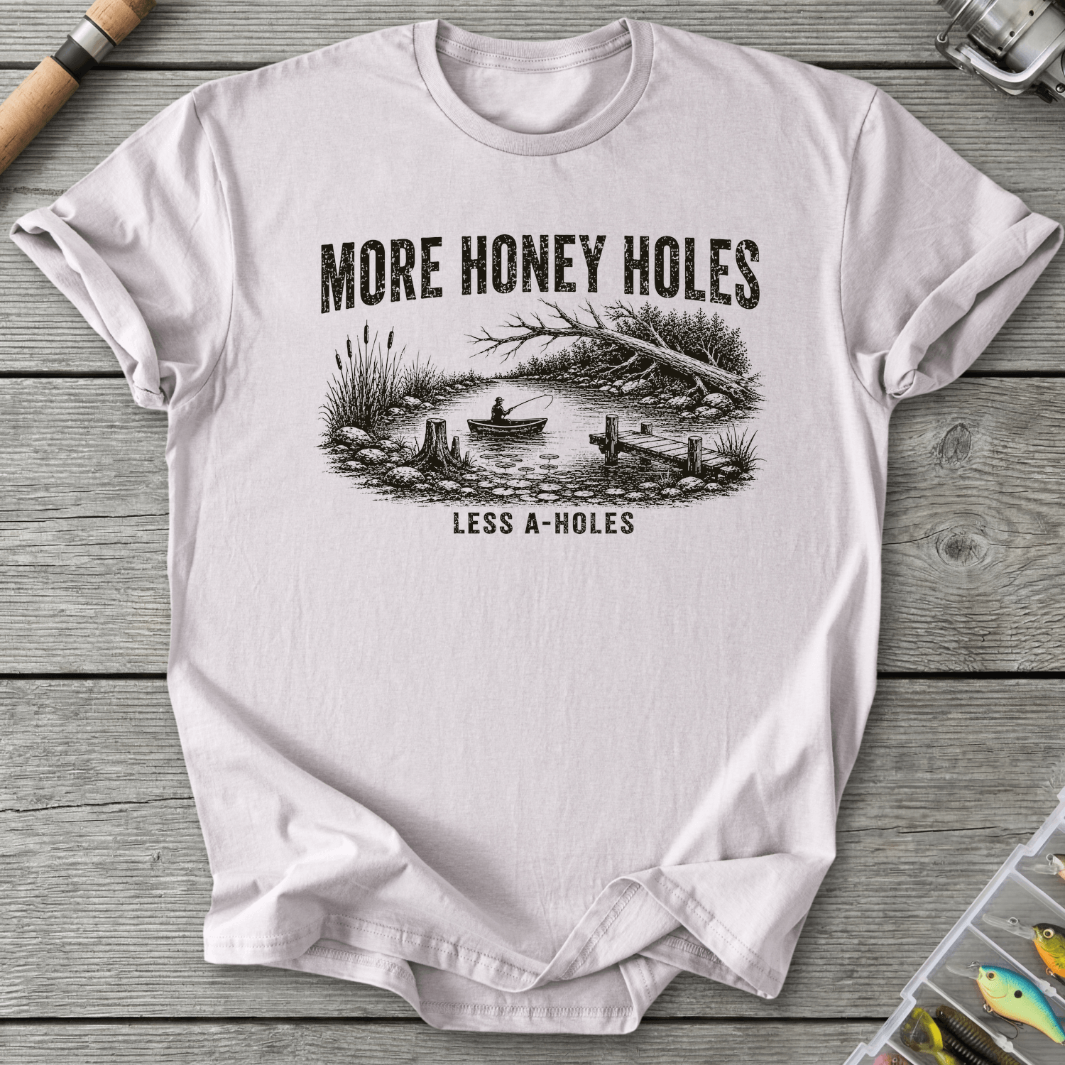 More Honey Holes T-Shirt in Ice Grey | River Giants Club