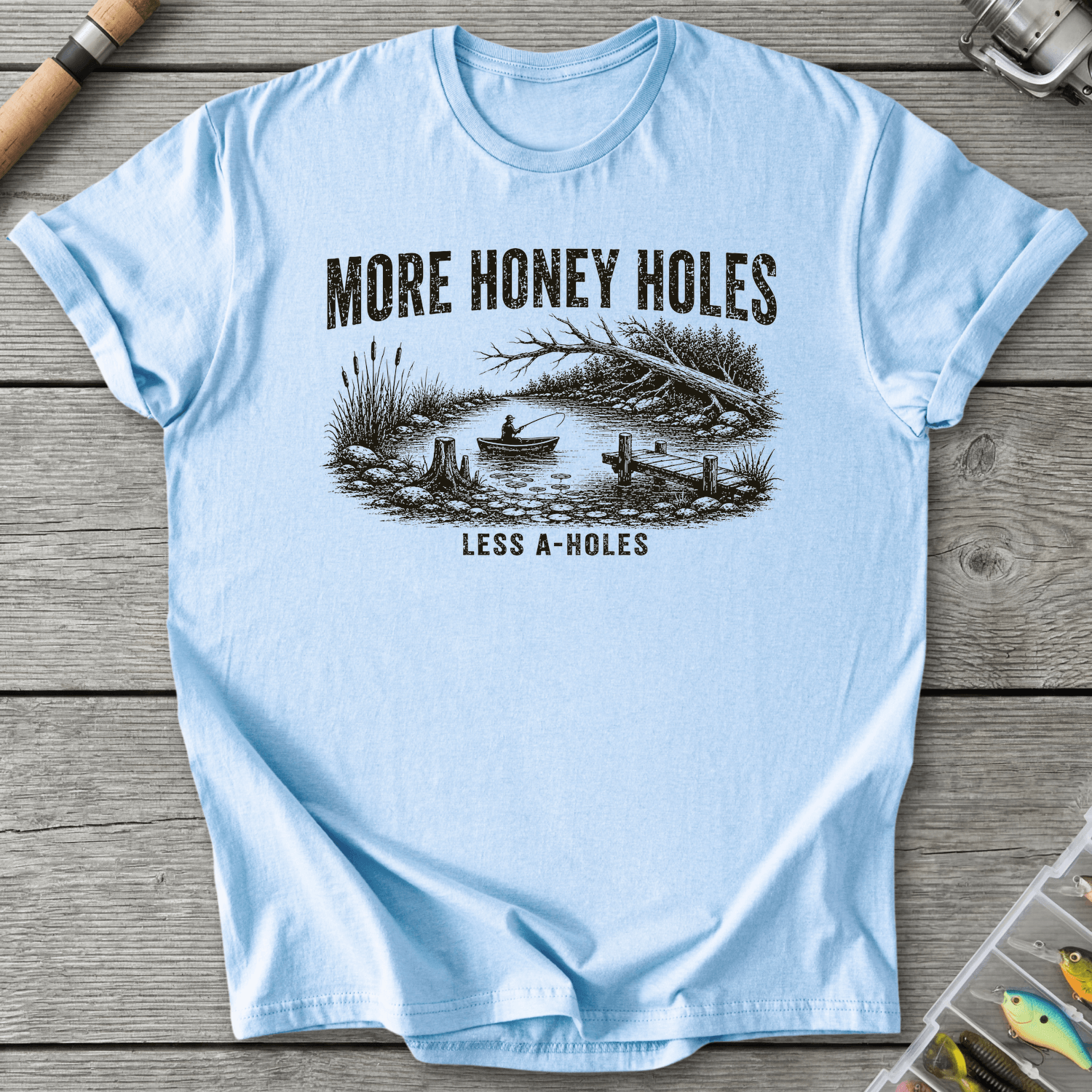 More Honey Holes T-Shirt in Light Blue | River Giants Club