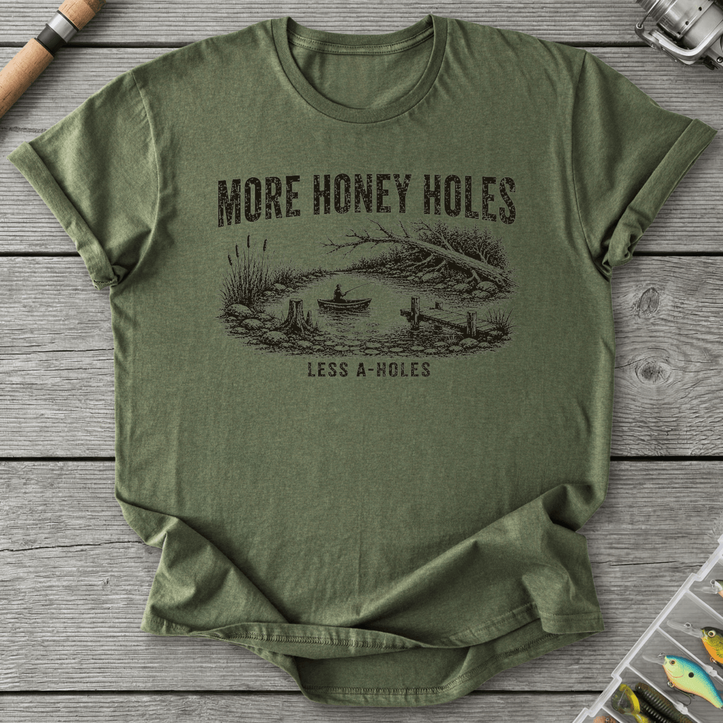 More Honey Holes T-Shirt in Military Green | River Giants Club