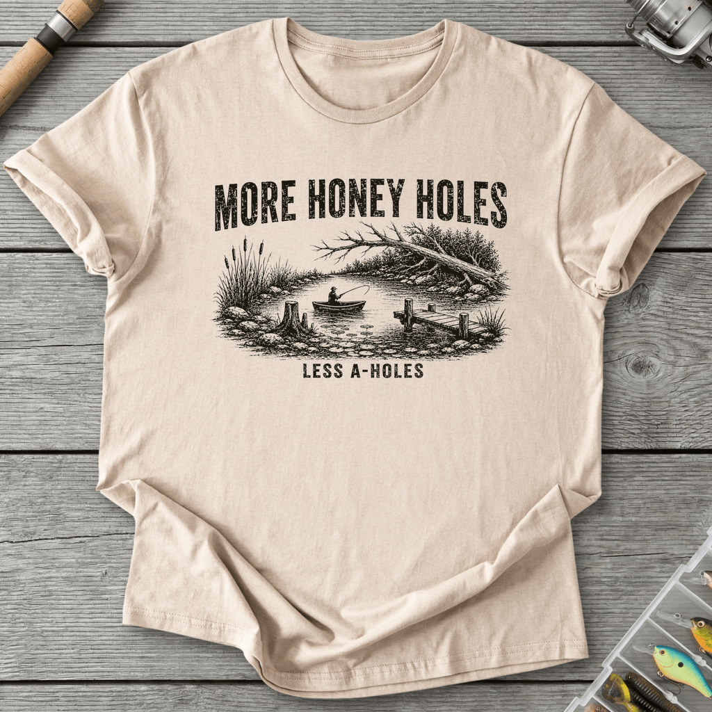 More Honey Holes T-Shirt in Sand | River Giants Club