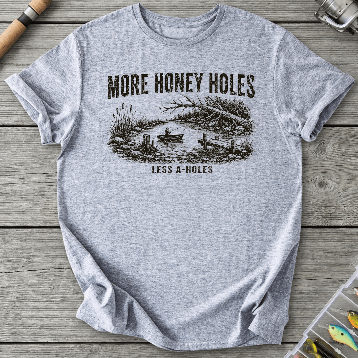 More Honey Holes T-Shirt in Sport Grey | River Giants Club