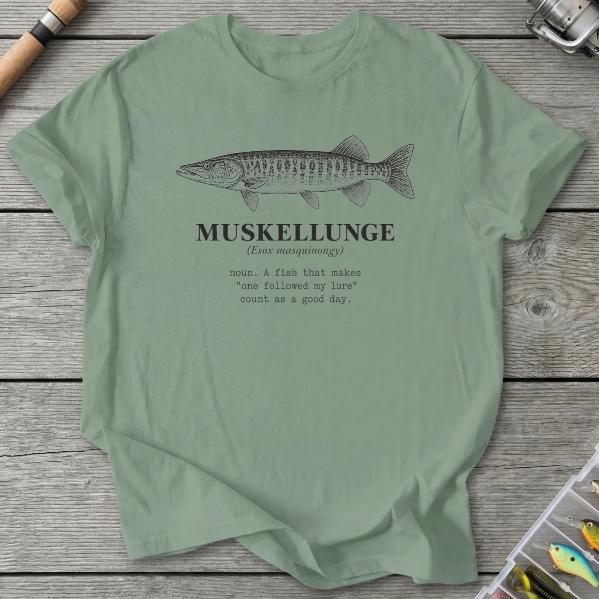 MUSKELLUNGE Definition T-Shirt in Sage | River Giants Club