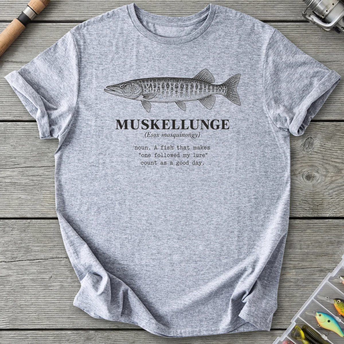 MUSKELLUNGE Definition T-Shirt in Sport Grey | River Giants Club