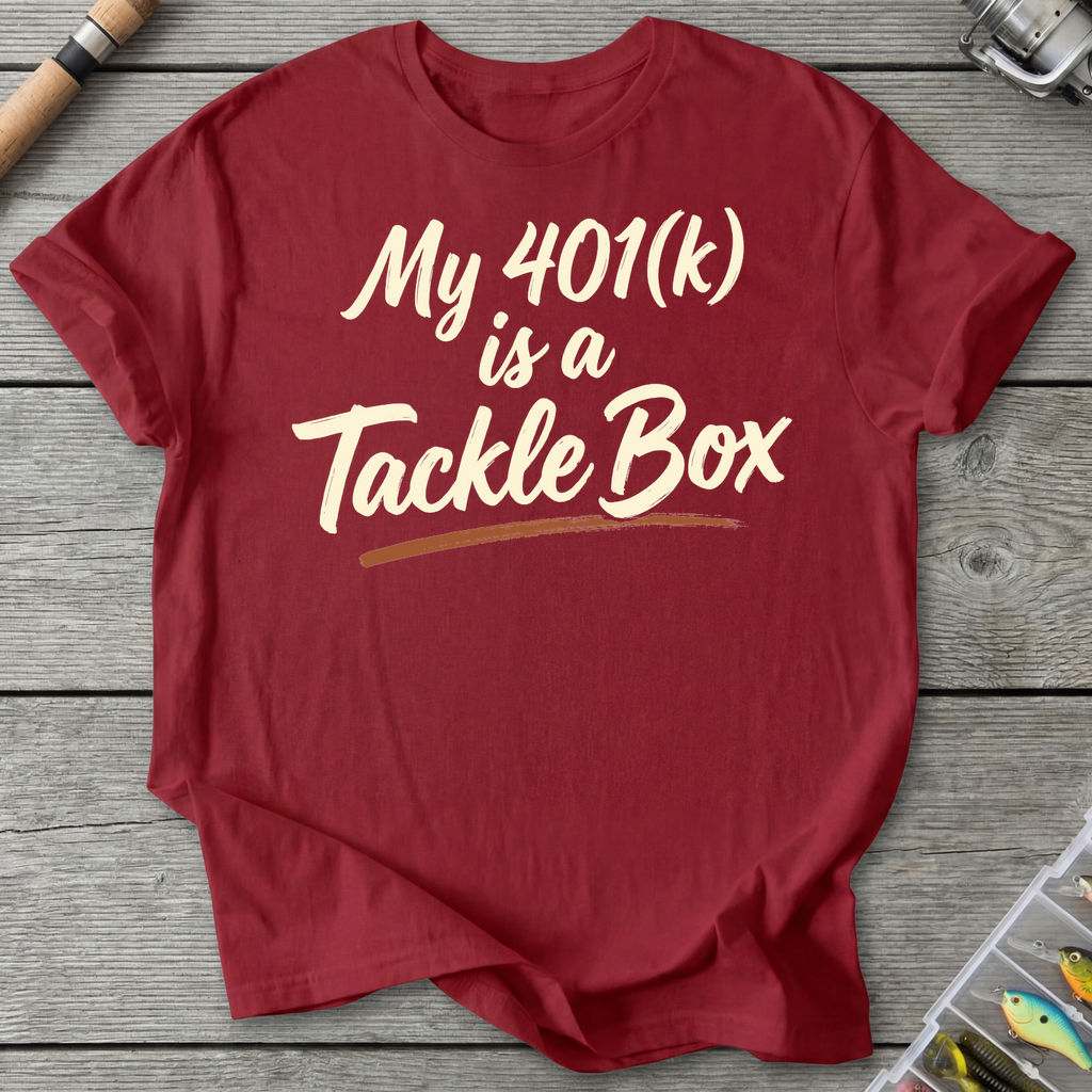 My 401k Fishing T-Shirt in Antique Cherry Red | River Giants Club