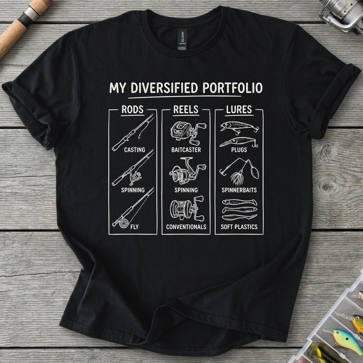 My Diversified Portfolio Fisherman T-Shirt in Black | River Giants Club