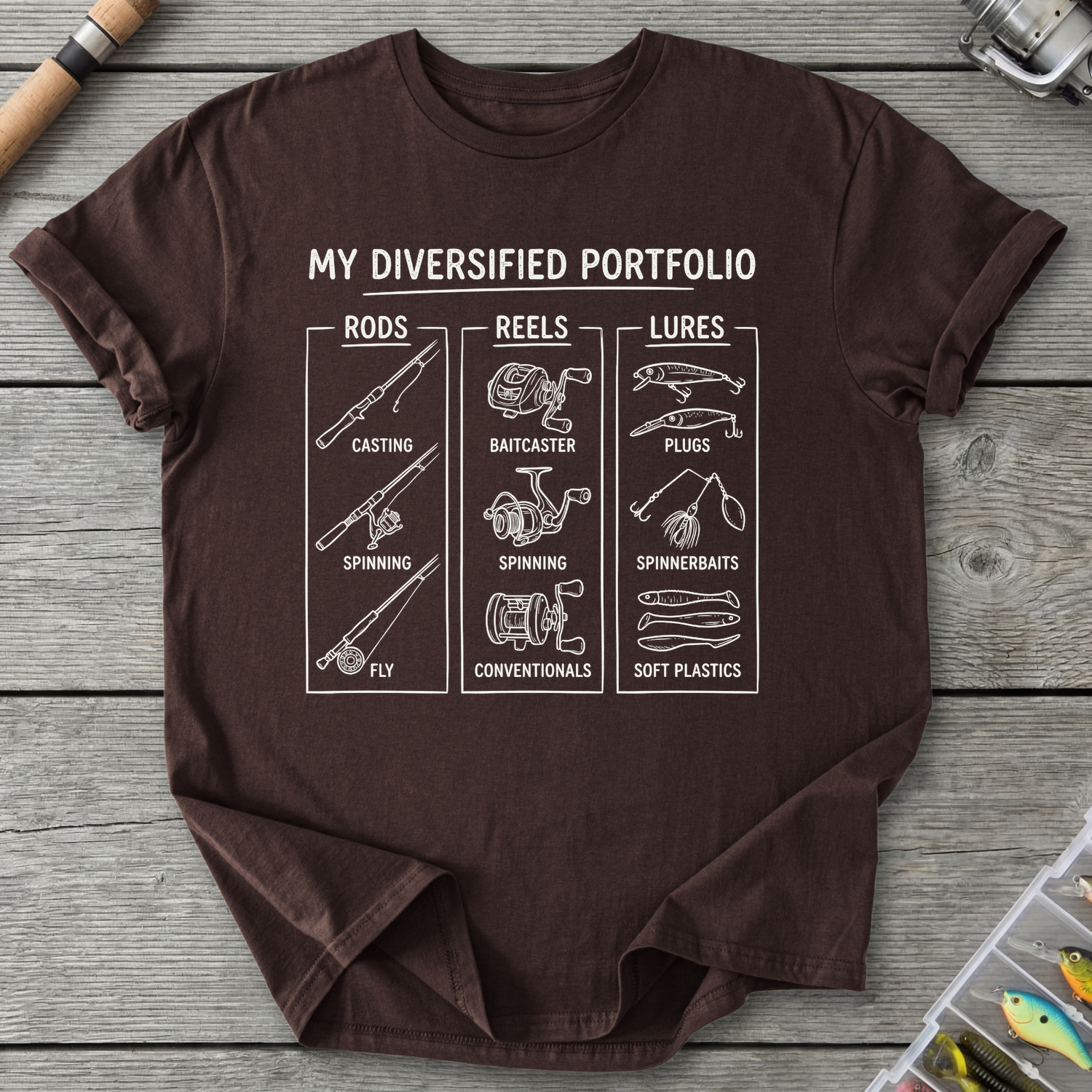 My Diversified Portfolio Fisherman T-Shirt in Dark Chocolate | River Giants Club
